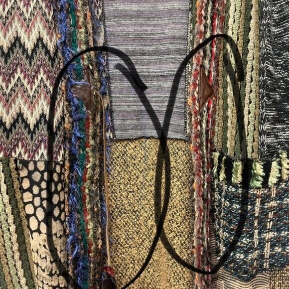 Vintage Lee Andersen Knit Multi Print Long Cardigan Made In USA Sz XXS - Picture 5 of 7